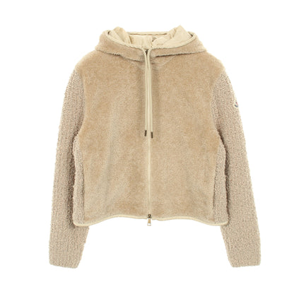 ニット切替 フリースパーカー ブルゾン ウール ナイロン ベージュ モンクレール アウター MONCLER