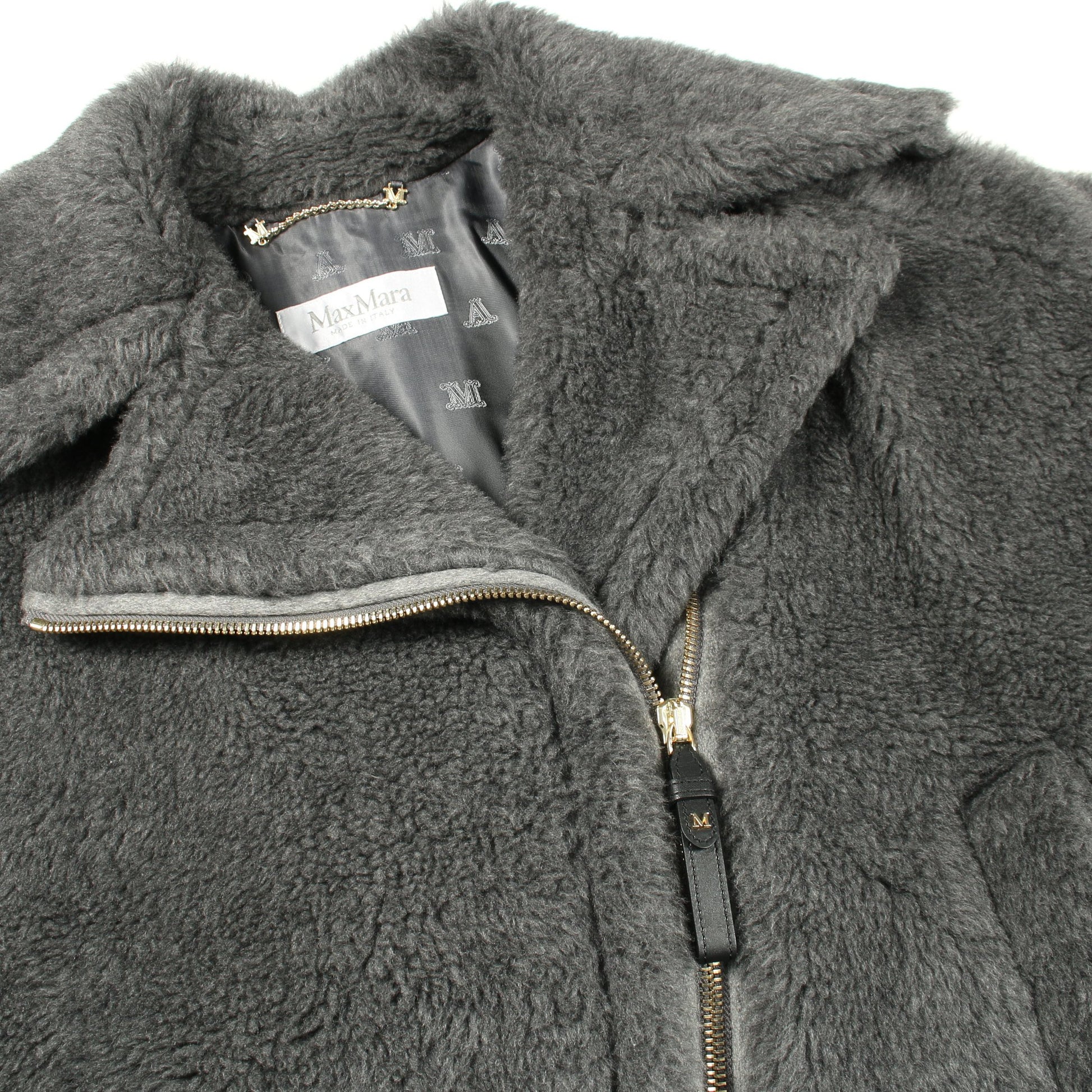 テディベア ケープジャケット ポンチョ ウール アルパカ シルク グレー マックスマーラ アウター Max Mara