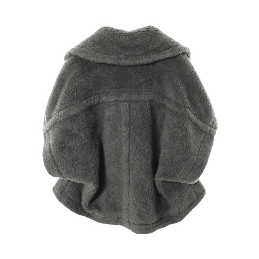 テディベア ケープジャケット ポンチョ ウール アルパカ シルク グレー マックスマーラ