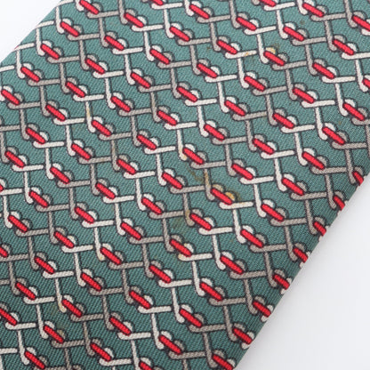 ネクタイ 総柄 シルク グリーン レッド エルメス 財布・小物 HERMES