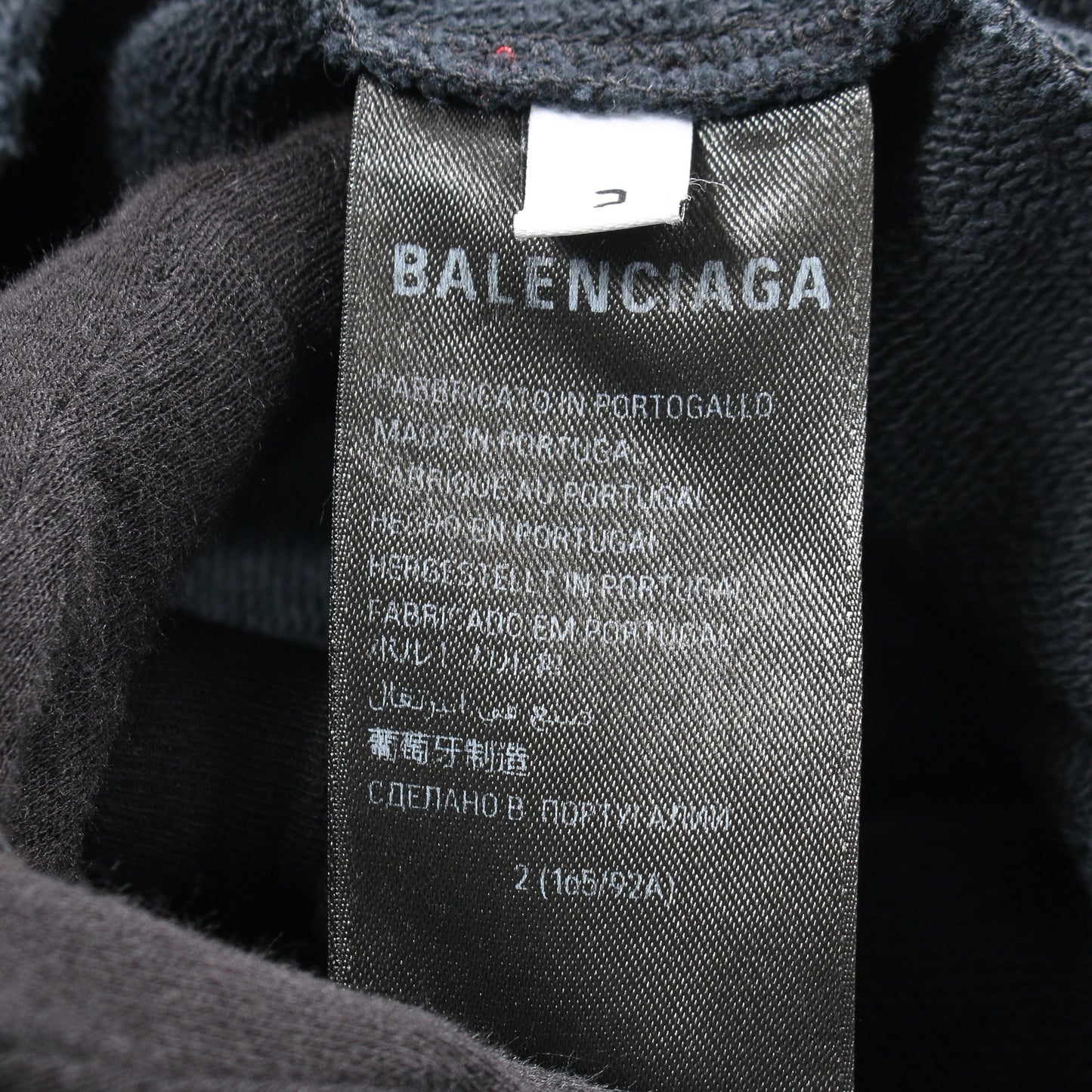 TAPE TYPE RIPPED POCKET HOODIE ダメージ加工 プルオーバーパーカー コットン ブラック バレンシアガ トップス BALENCIAGA