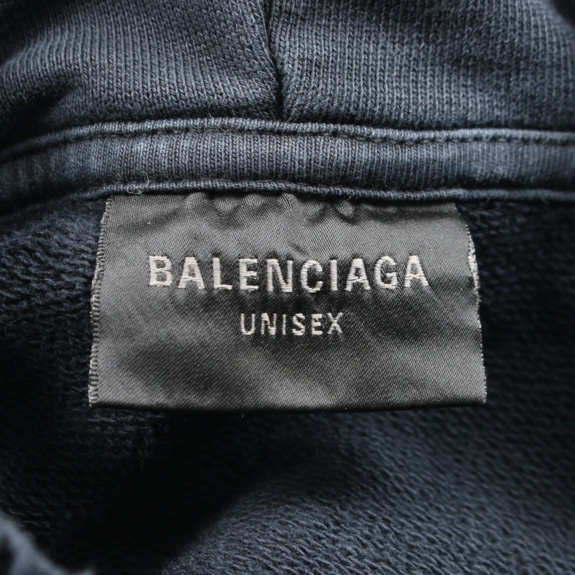 TAPE TYPE RIPPED POCKET HOODIE ダメージ加工 プルオーバーパーカー コットン ブラック バレンシアガ トップス BALENCIAGA