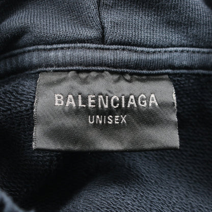 TAPE TYPE RIPPED POCKET HOODIE ダメージ加工 プルオーバーパーカー コットン ブラック バレンシアガ トップス BALENCIAGA