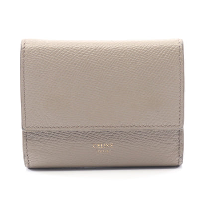 スモール トリフォールドウォレット 三つ折り財布 レザー グレーベージュ セリーヌ 財布・小物 CELINE