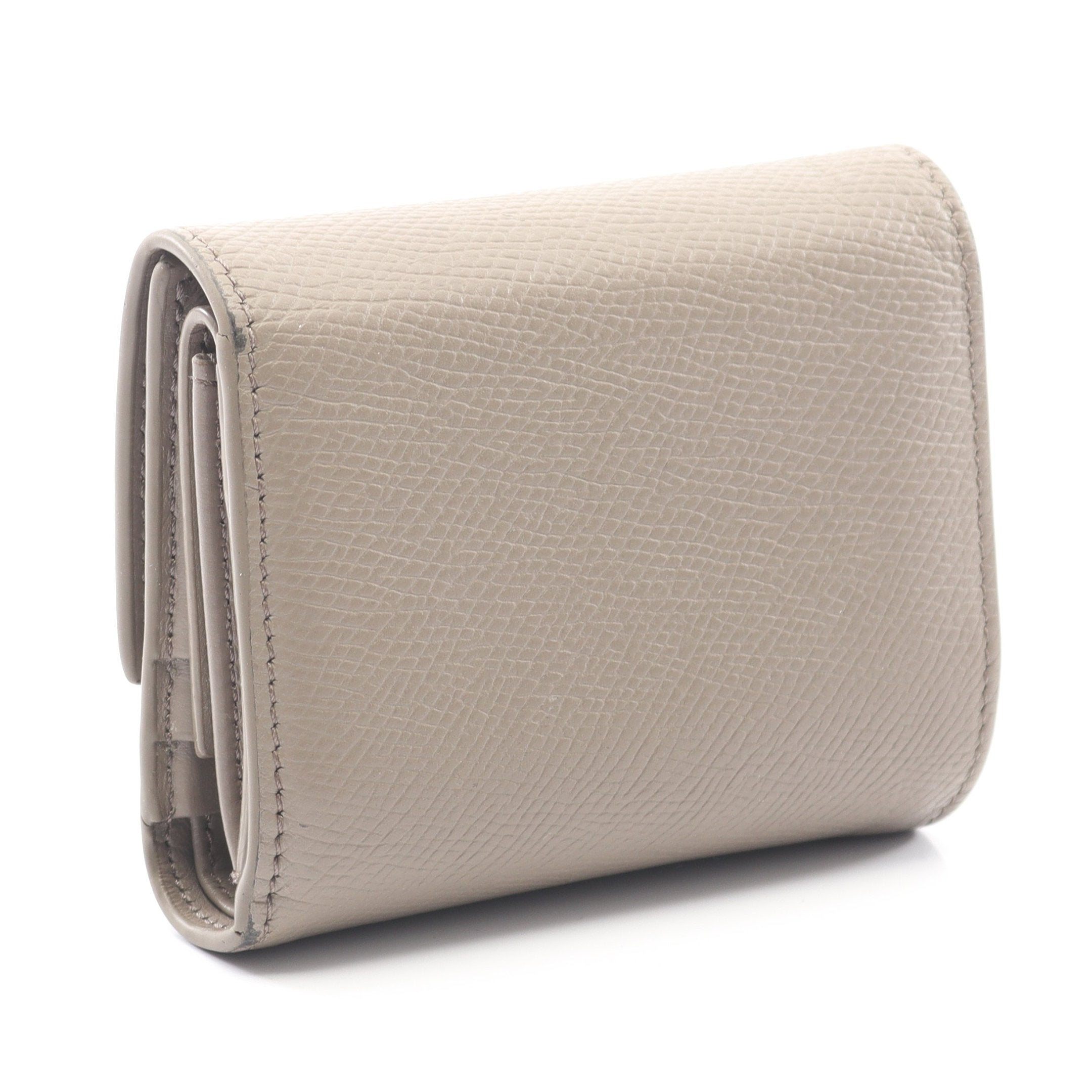 スモール トリフォールドウォレット 三つ折り財布 レザー グレー