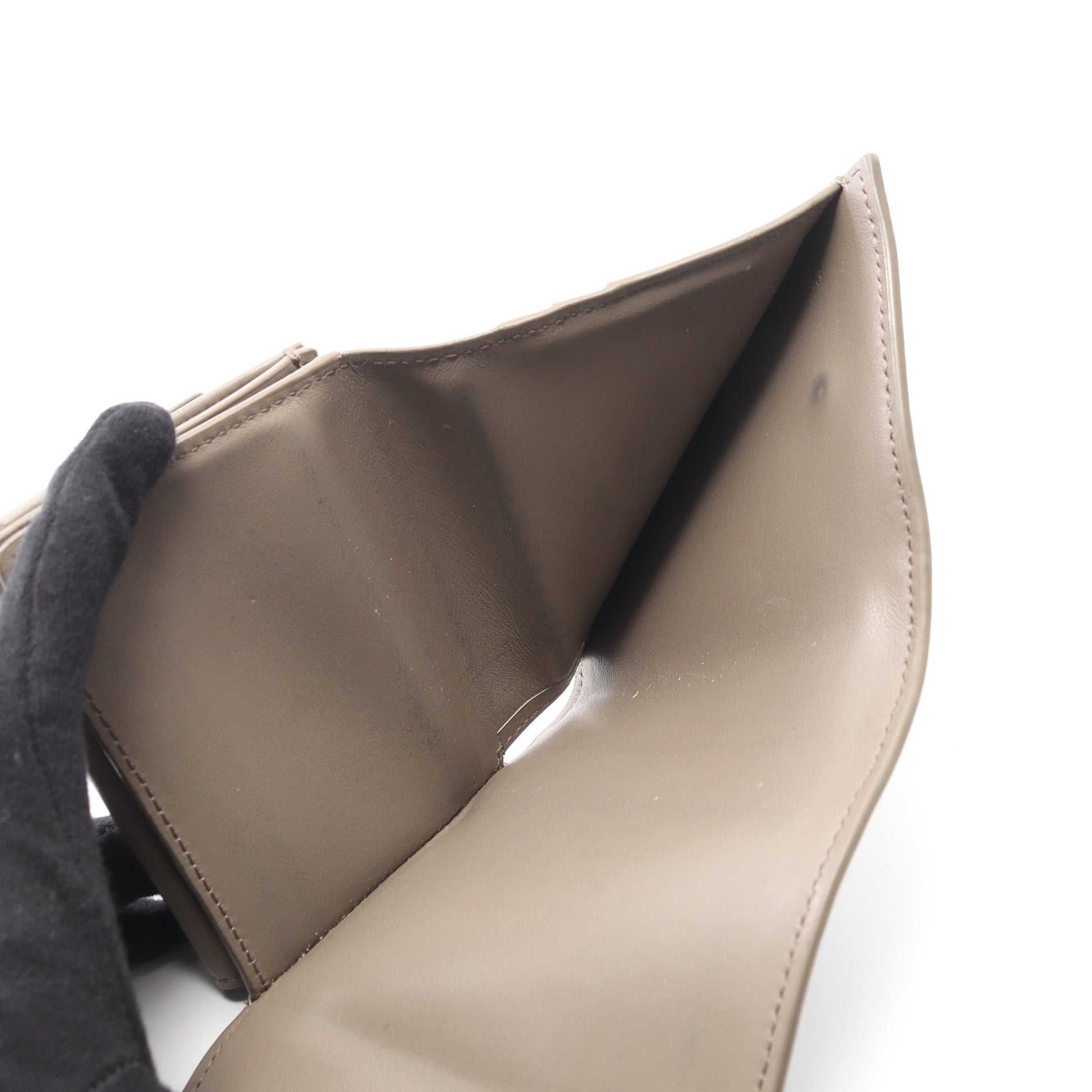 スモール トリフォールドウォレット 三つ折り財布 レザー グレーベージュ セリーヌ 財布・小物 CELINE