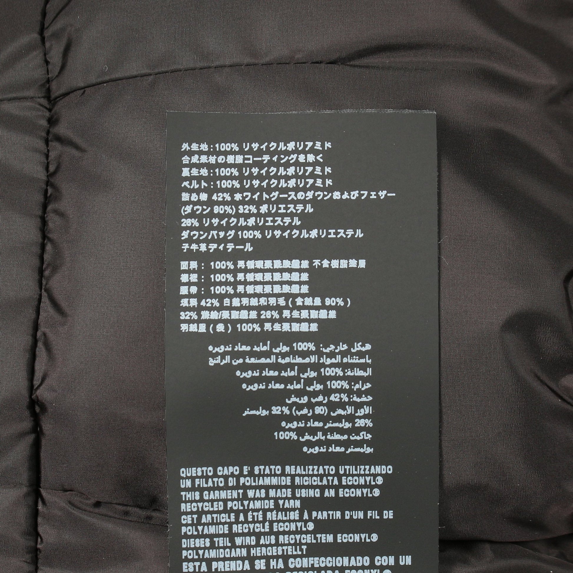 Re-Nylon ダウンコート ナイロン ブラック 三角ロゴプレート フード付き プラダ アウター PRADA