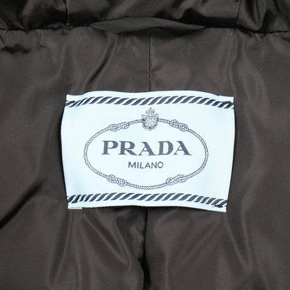 Re-Nylon ダウンコート ナイロン ブラック 三角ロゴプレート フード付き プラダ アウター PRADA