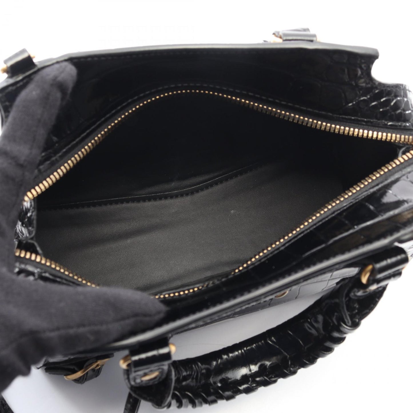 NEO CLASS CITY MINI ネオ クラシック シティ ミニ ハンドバッグ レザー ブラック クロコ型押し 2WAY バレンシアガ バッグ BALENCIAGA