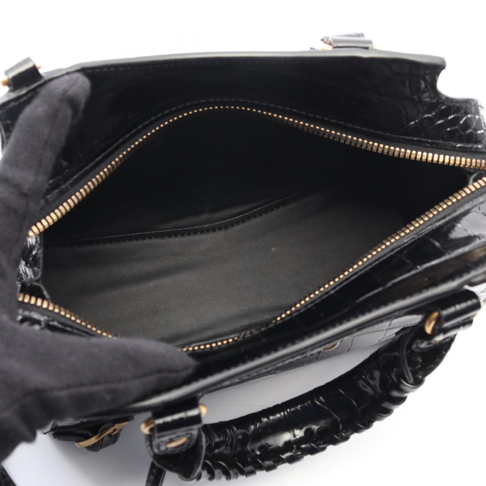NEO CLASS CITY MINI ネオ クラシック シティ ミニ ハンドバッグ レザー ブラック クロコ型押し 2WAY バレンシアガ バッグ BALENCIAGA