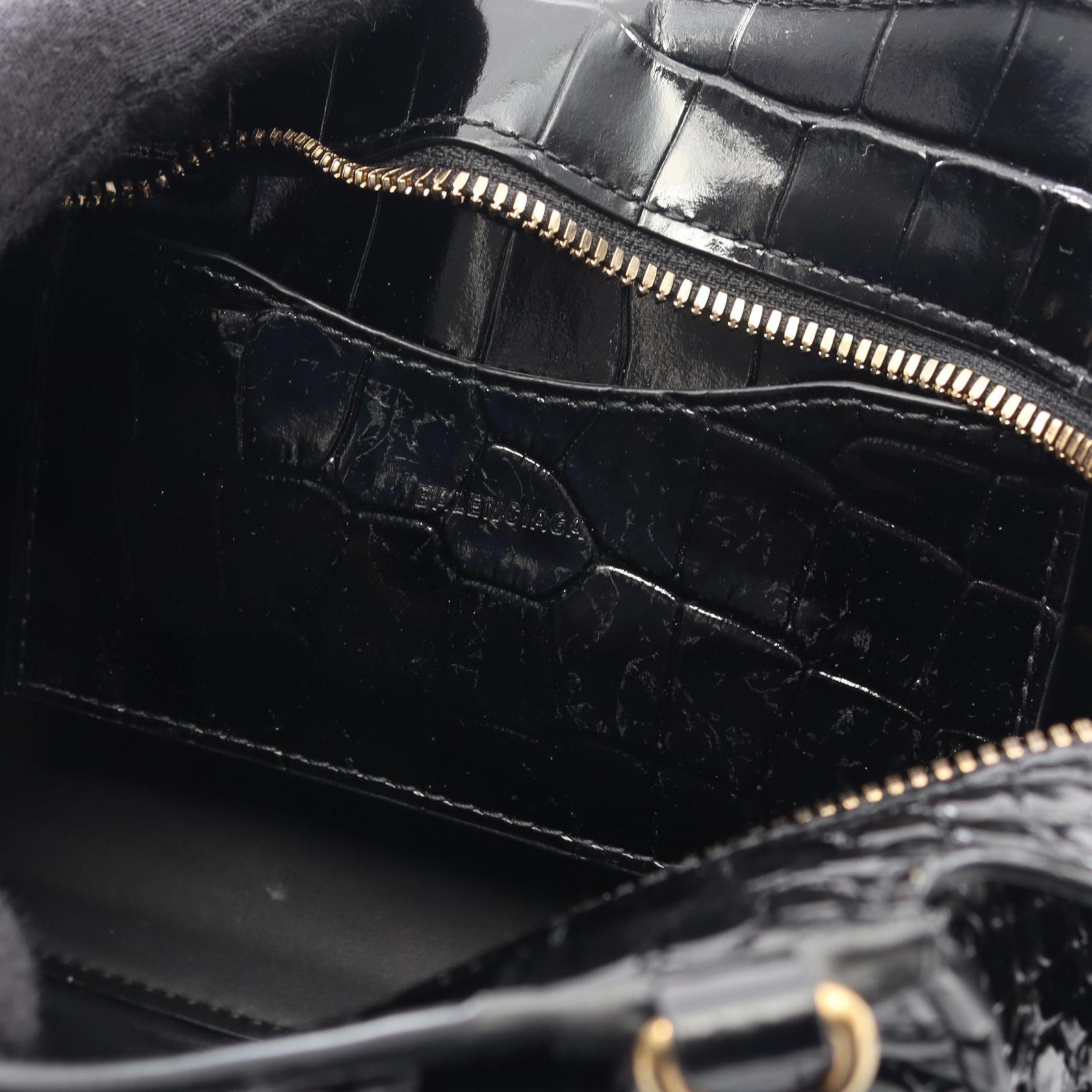 NEO CLASS CITY MINI ネオ クラシック シティ ミニ ハンドバッグ レザー ブラック クロコ型押し 2WAY バレンシアガ バッグ BALENCIAGA