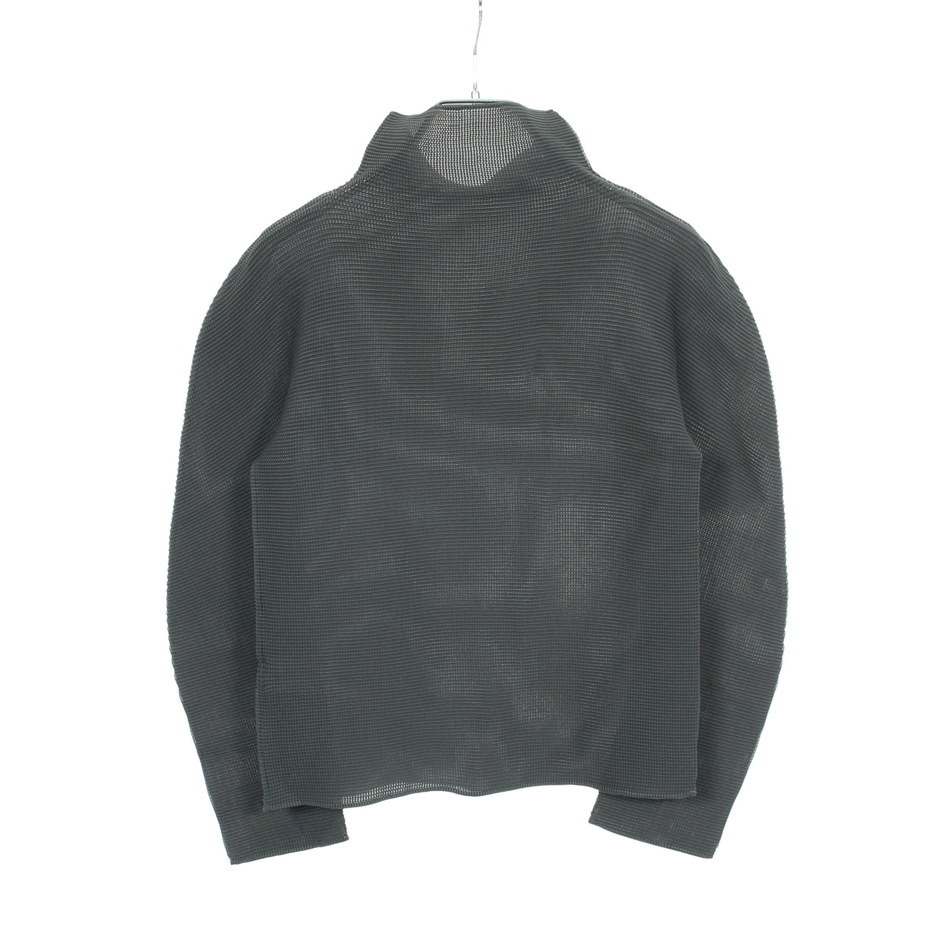プリーツ カットソー ハイネック 長袖 グレー ミーイッセイミヤケ トップス me ISSEY MIYAKE