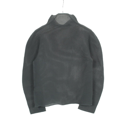 プリーツ カットソー ハイネック 長袖 グレー ミーイッセイミヤケ トップス me ISSEY MIYAKE
