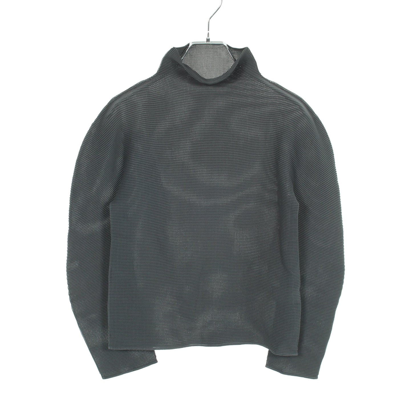 プリーツ カットソー ハイネック 長袖 グレー ミーイッセイミヤケ トップス me ISSEY MIYAKE