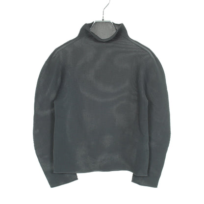 プリーツ カットソー ハイネック 長袖 グレー ミーイッセイミヤケ トップス me ISSEY MIYAKE