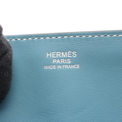 カバッシュ ニューブルージーン ショルダーバッグ エヴァーグレイン ライトブルー シルバー金具 W刻印 エルメス バッグ HERMES