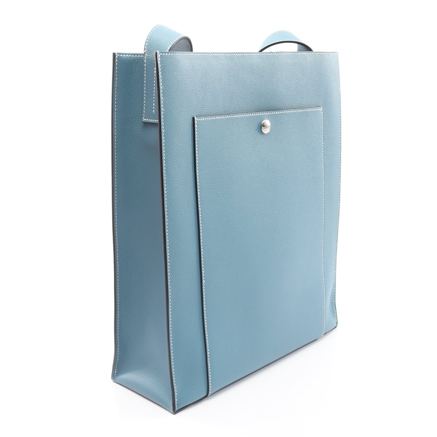 カバッシュ ニューブルージーン ショルダーバッグ エヴァーグレイン ライトブルー シルバー金具 W刻印 エルメス バッグ HERMES
