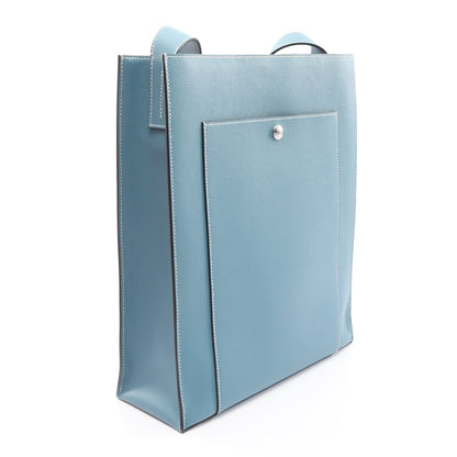 カバッシュ ニューブルージーン ショルダーバッグ エヴァーグレイン ライトブルー シルバー金具 W刻印 エルメス バッグ HERMES