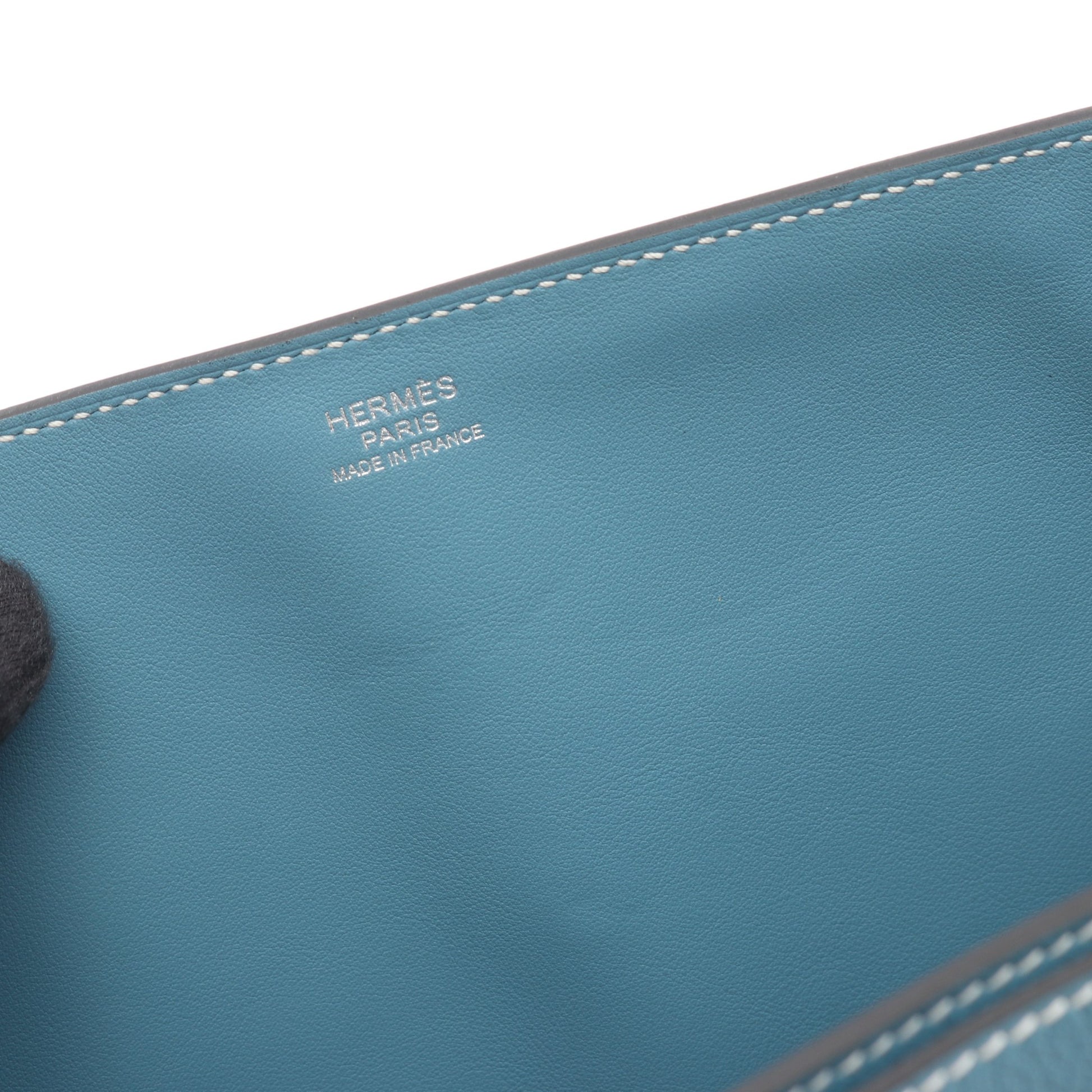 カバッシュ ニューブルージーン ショルダーバッグ エヴァーグレイン ライトブルー シルバー金具 W刻印 エルメス バッグ HERMES