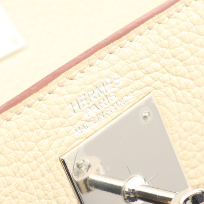ケリー32 パルシュマン ハンドバッグ トリヨンクレマンス ライトベージュ シルバー金具 内縫い 2WAY □K刻印 エルメス バッグ HERMES