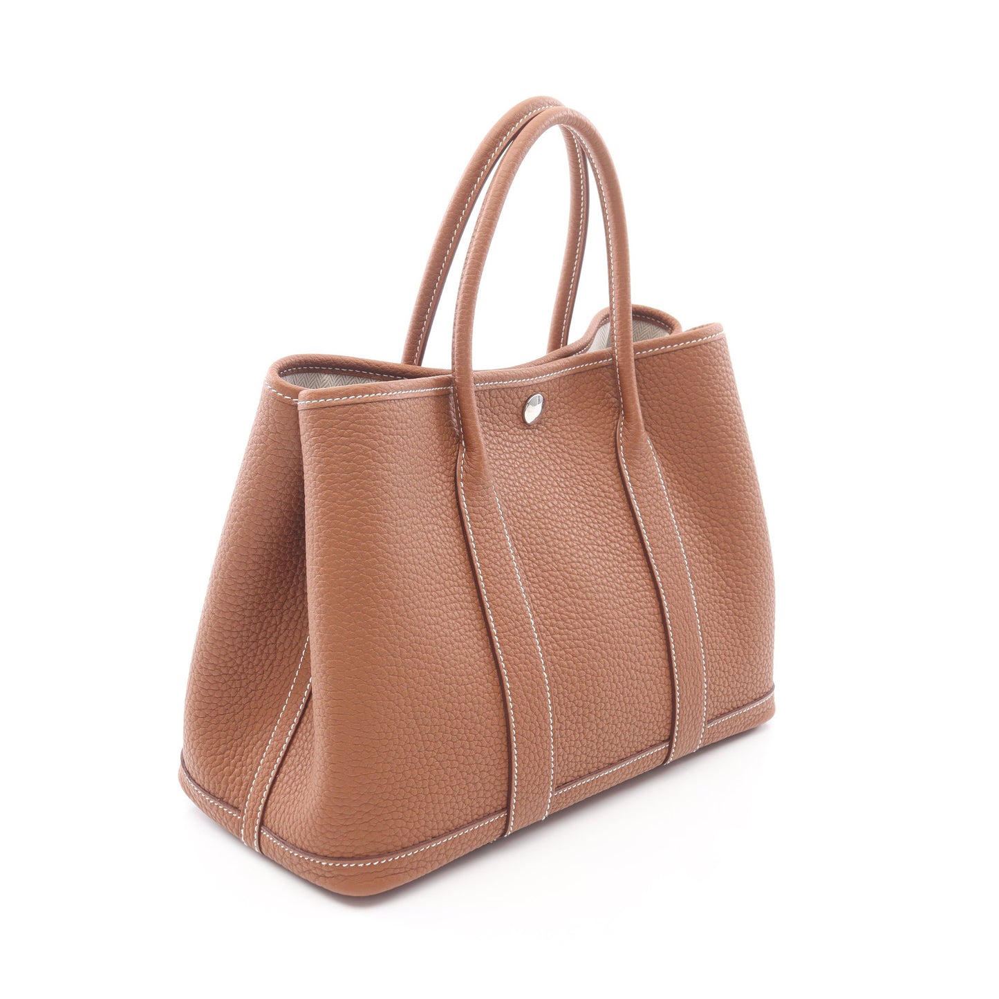 ガーデンパーティTPM ゴールド ハンドバッグ トートバッグ ネゴンダ ブラウン シルバー金具 K刻印 エルメス バッグ HERMES