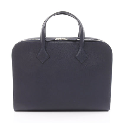ヴィクトリア ライト ブルーニュイ ブリーフケース ビジネスバッグ トゴ ネイビー シルバー金具 D刻印 エルメス バッグ HERMES
