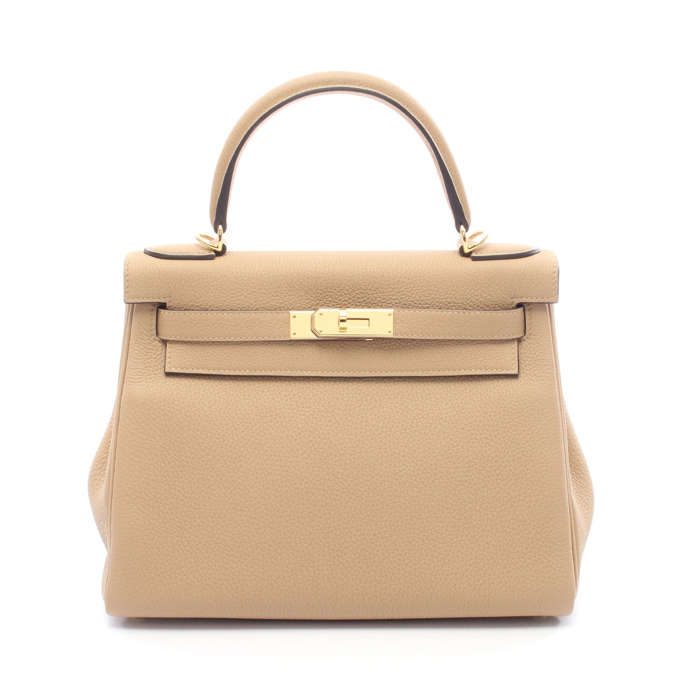 ケリー28 トレンチ ハンドバッグ トゴ ベージュ ゴールド金具 内縫い 2WAY K刻印 エルメス バッグ HERMES