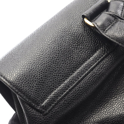 トリプルココマーク バックパック リュックサック キャビアスキン ブラック ゴールド金具 シャネル バッグ CHANEL