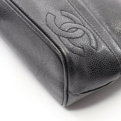 トリプルココマーク バックパック リュックサック キャビアスキン ブラック ゴールド金具 シャネル バッグ CHANEL