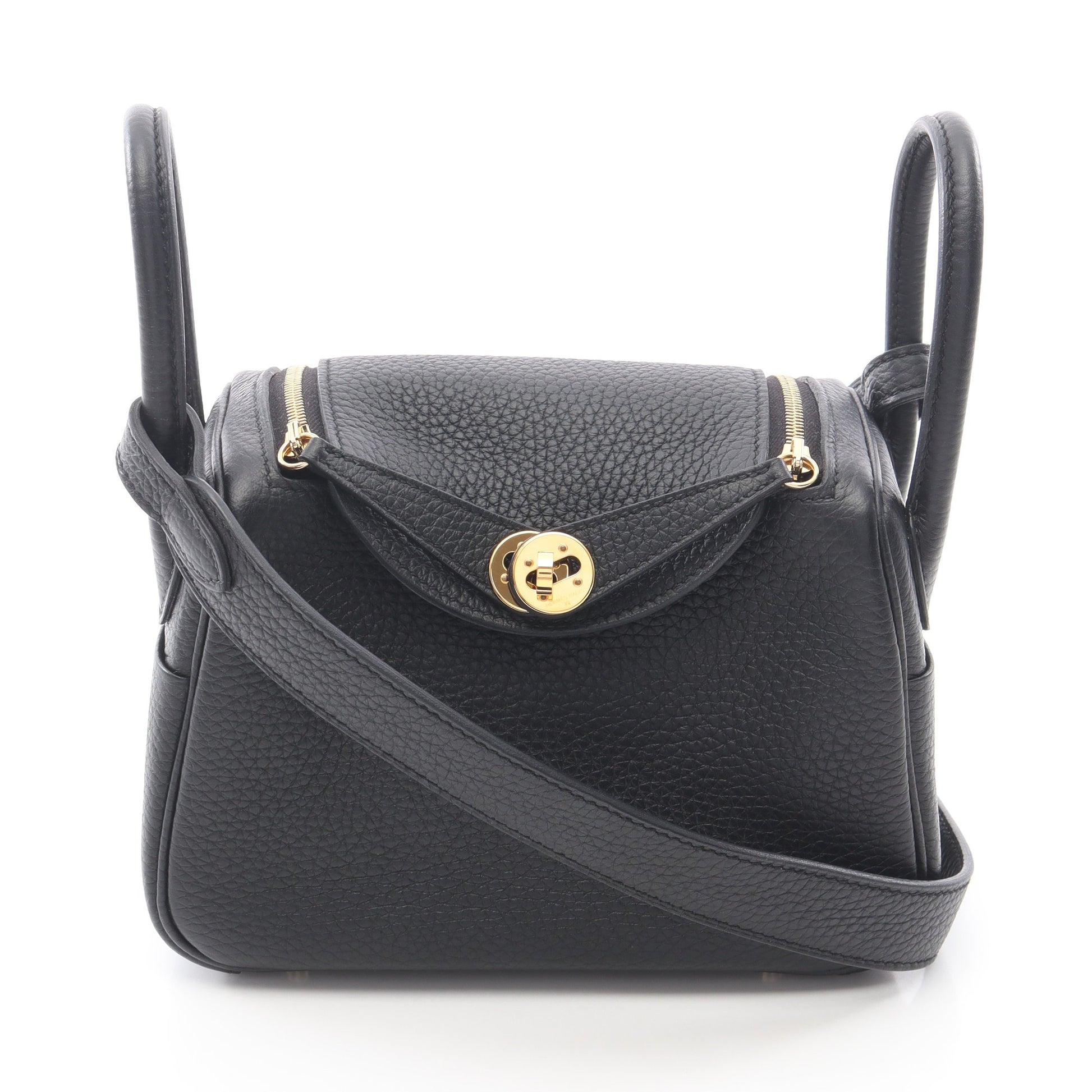リンディ ミニ ショルダーバッグ トリヨンクレマンス ブラック ゴールド金具 2WAY B刻印 エルメス バッグ HERMES