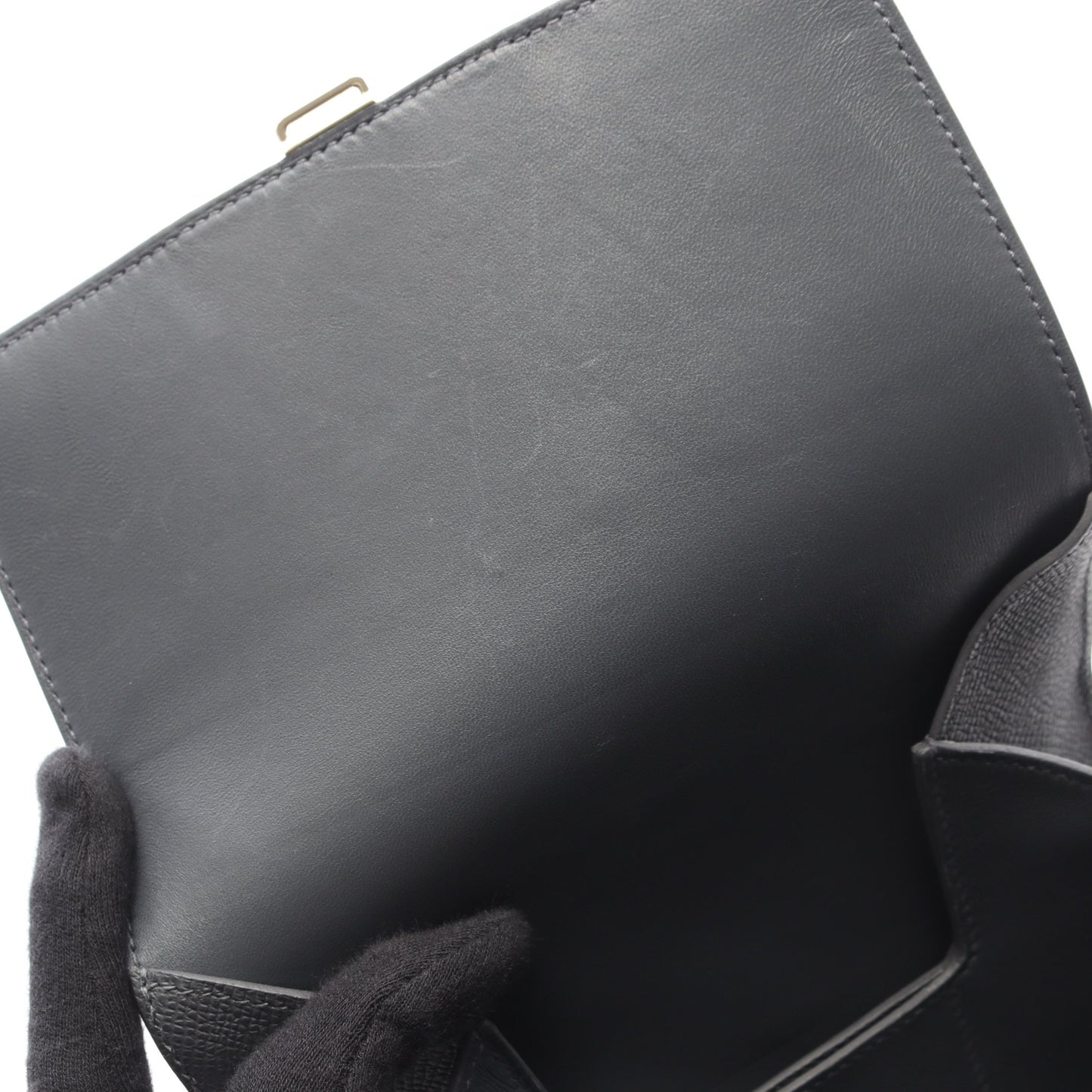 デッラ カヴァッレリア ミニ アルドワーズ ショルダーバッグ ヴォーエプソン グレー ゴールド金具 W刻印 エルメス バッグ HERMES
