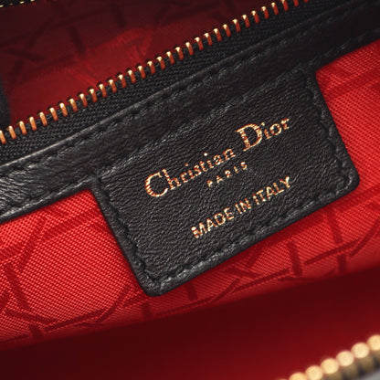 レディディオール ラージ カナージュ ハンドバッグ レザー ブラック 2WAY クリスチャンディオール バッグ Christian Dior