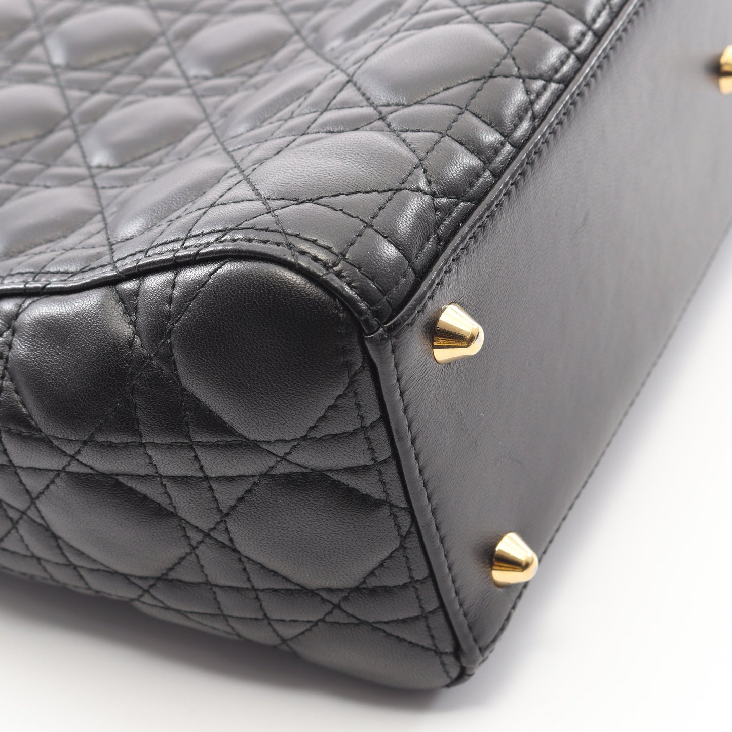 レディディオール ラージ カナージュ ハンドバッグ レザー ブラック 2WAY クリスチャンディオール バッグ Christian Dior