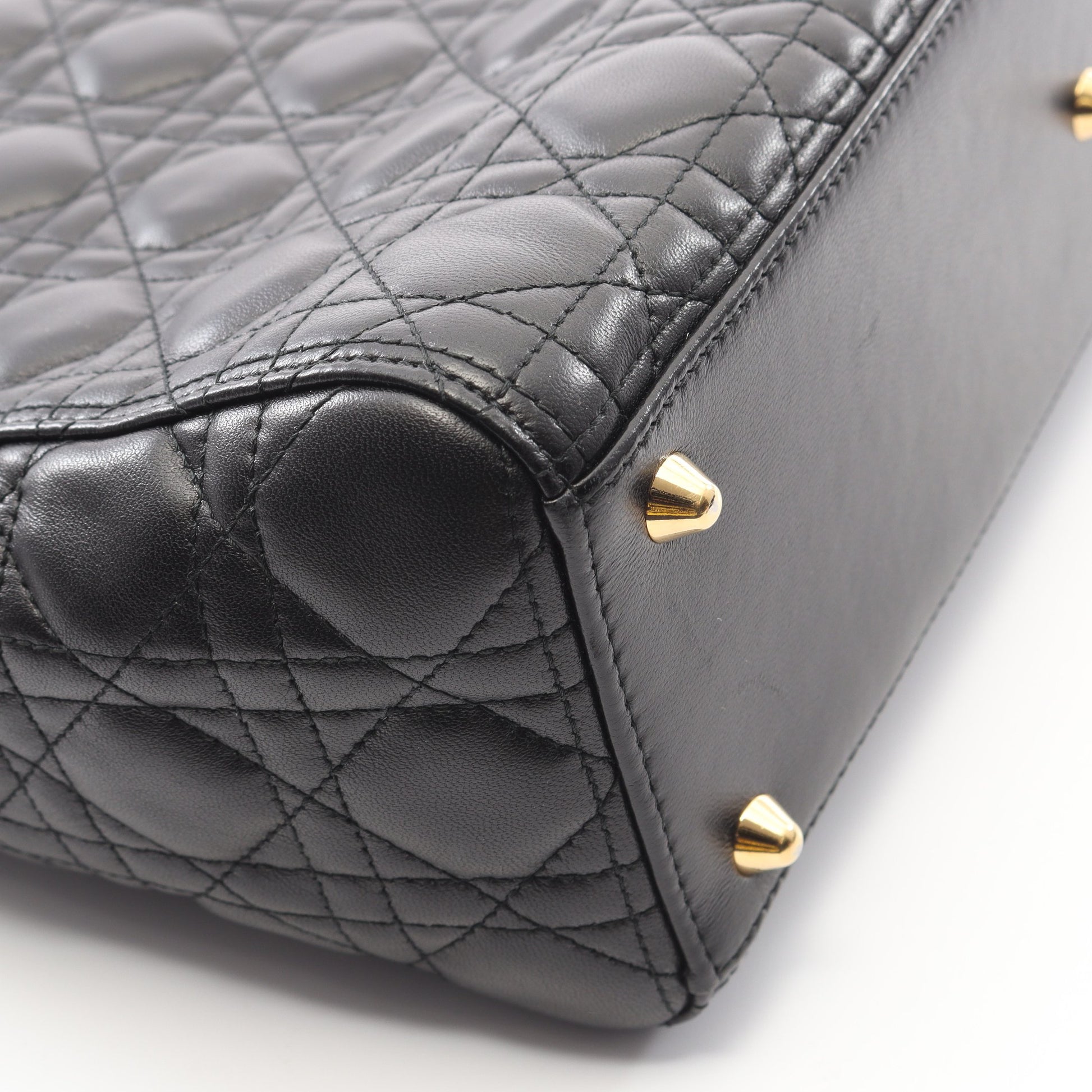 レディディオール ラージ カナージュ ハンドバッグ レザー ブラック 2WAY クリスチャンディオール バッグ Christian Dior