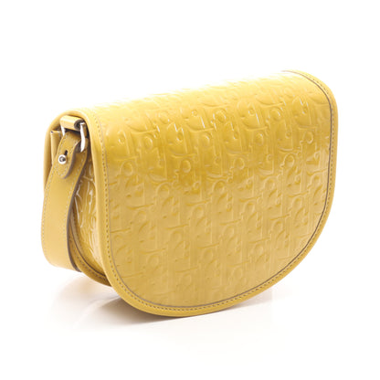 GALLOP ギャロップ ミニ オブリーク ショルダーバッグ エナメルレザー イエロー クリスチャンディオール バッグ Christian Dior