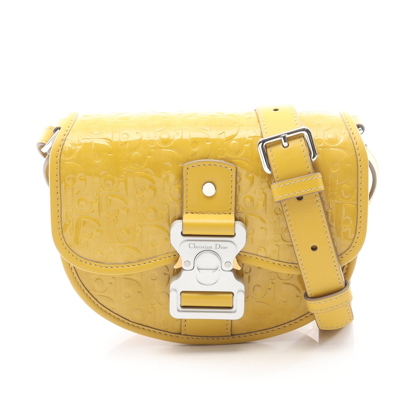 GALLOP ギャロップ ミニ オブリーク ショルダーバッグ エナメルレザー イエロー クリスチャンディオール バッグ Christian Dior