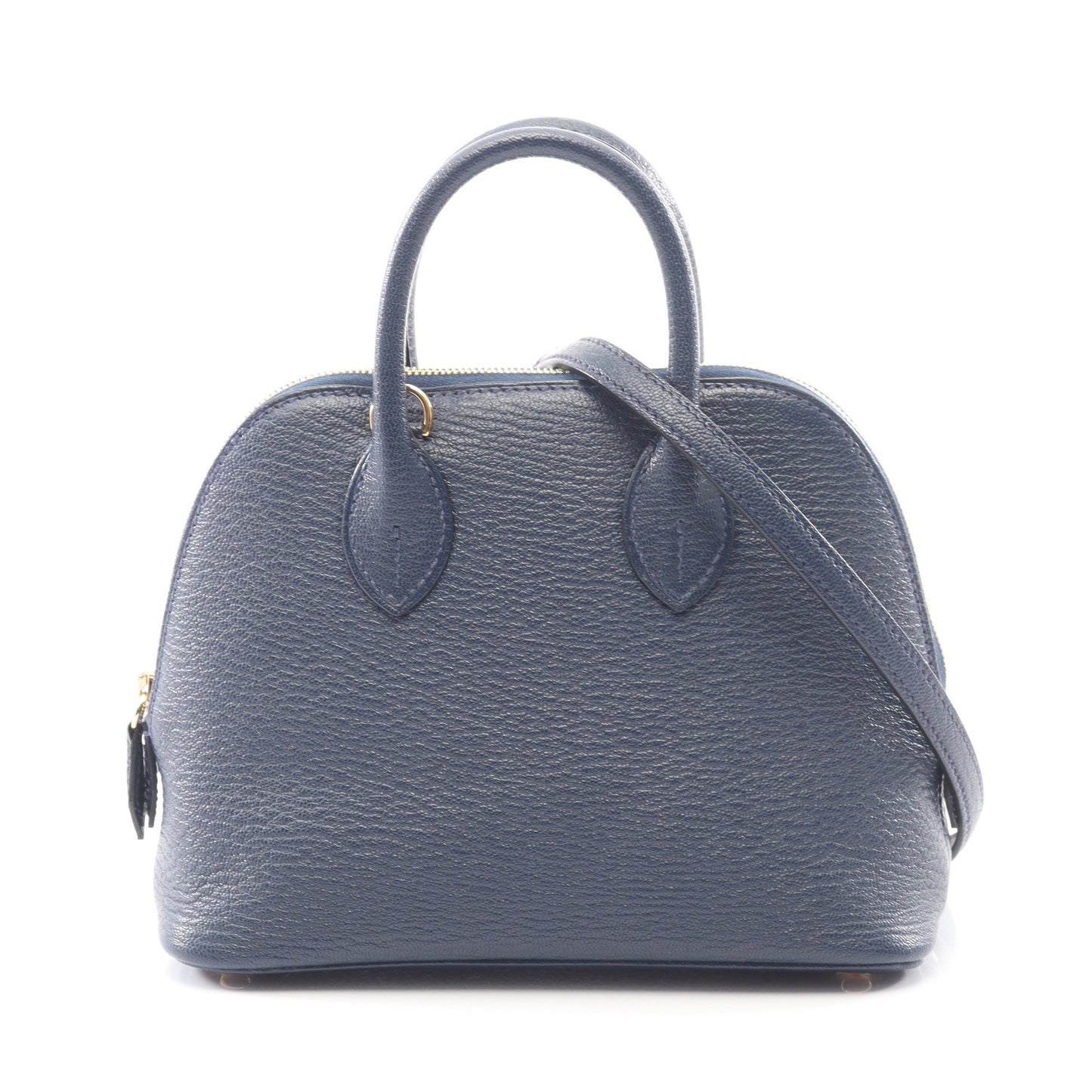 ボリード1923 ミニ ブルーネイビー ハンドバッグ シェーブル ネイビー ゴールド金具 2WAY K刻印 エルメス バッグ HERMES