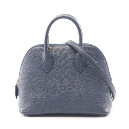 ボリード1923 ミニ ブルーネイビー ハンドバッグ シェーブル ネイビー ゴールド金具 2WAY K刻印 エルメス バッグ HERMES