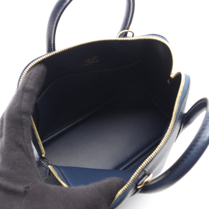 ボリード1923 ミニ ブルーネイビー ハンドバッグ シェーブル ネイビー ゴールド金具 2WAY K刻印 エルメス バッグ HERMES