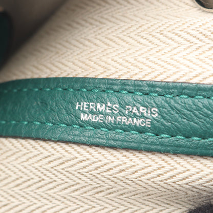ガーデンパーティTPM マラカイト ハンドバッグ トートバッグ ネゴンダ グリーン シルバー金具 □Q刻印 エルメス バッグ HERMES
