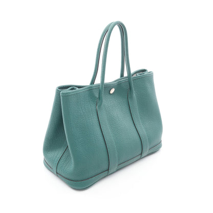 ガーデンパーティTPM マラカイト ハンドバッグ トートバッグ ネゴンダ グリーン シルバー金具 □Q刻印 エルメス バッグ HERMES
