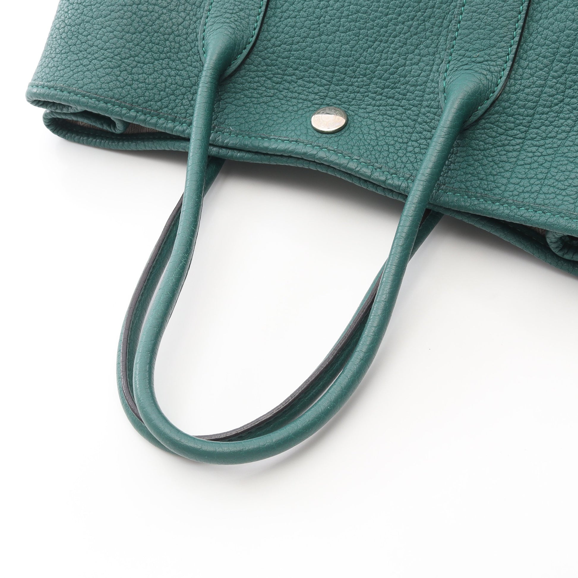 ガーデンパーティTPM マラカイト ハンドバッグ トートバッグ ネゴンダ グリーン シルバー金具 □Q刻印 エルメス バッグ HERMES