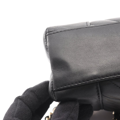 Vステッチ シェブロン Wチェーンショルダーバッグ ラムスキン ブラック ゴールド金具 シャネル バッグ CHANEL
