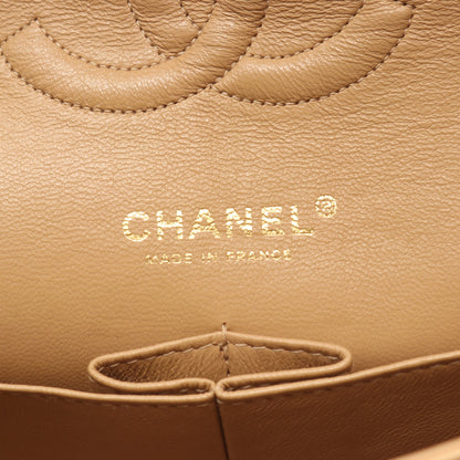 マトラッセ Wフラップ Wチェーンショルダーバッグ ラムスキン ベージュ ゴールド金具 シャネル バッグ CHANEL