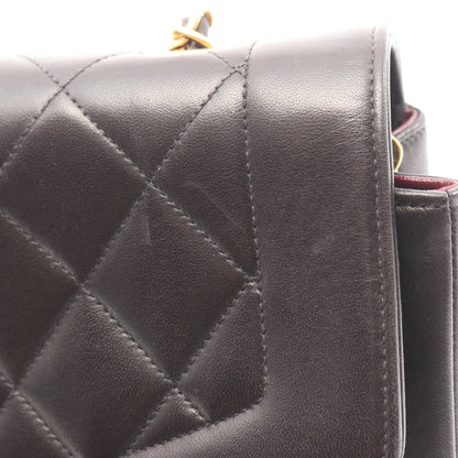 マトラッセ ダイアナフラップ チェーンショルダーバッグ ラムスキン ブラック ゴールド金具 シャネル バッグ CHANEL