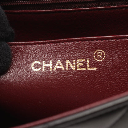 マトラッセ ダイアナフラップ チェーンショルダーバッグ ラムスキン ブラック ゴールド金具 シャネル バッグ CHANEL