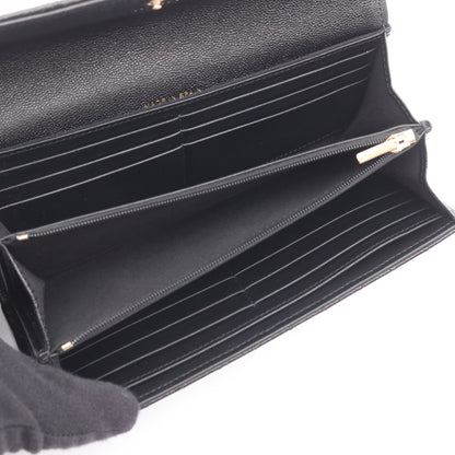 マトラッセ 二つ折り長財布 キャビアスキン ブラック ゴールド金具 シャネル 財布・小物 CHANEL
