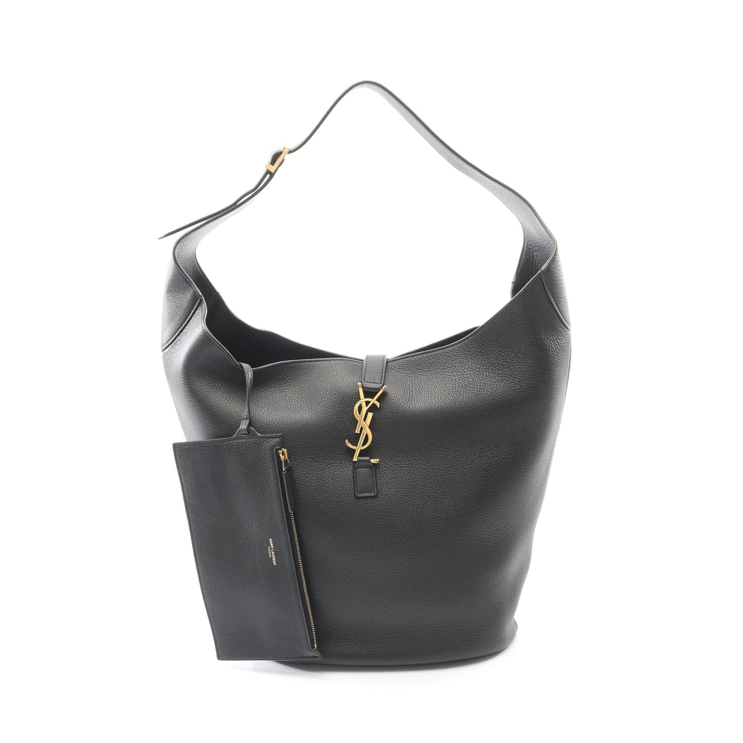 LE 5 A 7 ホーボーバッグ ワンショルダーバッグ レザー ブラック ポーチ付き サンローランパリ バッグ SAINT LAURENT PARIS