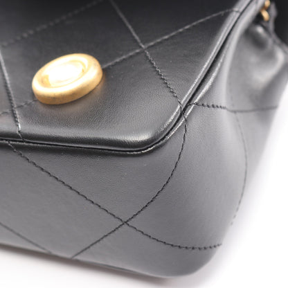 マトラッセ アイコン チェーンショルダーバッグ ラムスキン ブラック ゴールド金具 シャネル バッグ CHANEL
