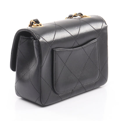 マトラッセ アイコン チェーンショルダーバッグ ラムスキン ブラック ゴールド金具 シャネル バッグ CHANEL